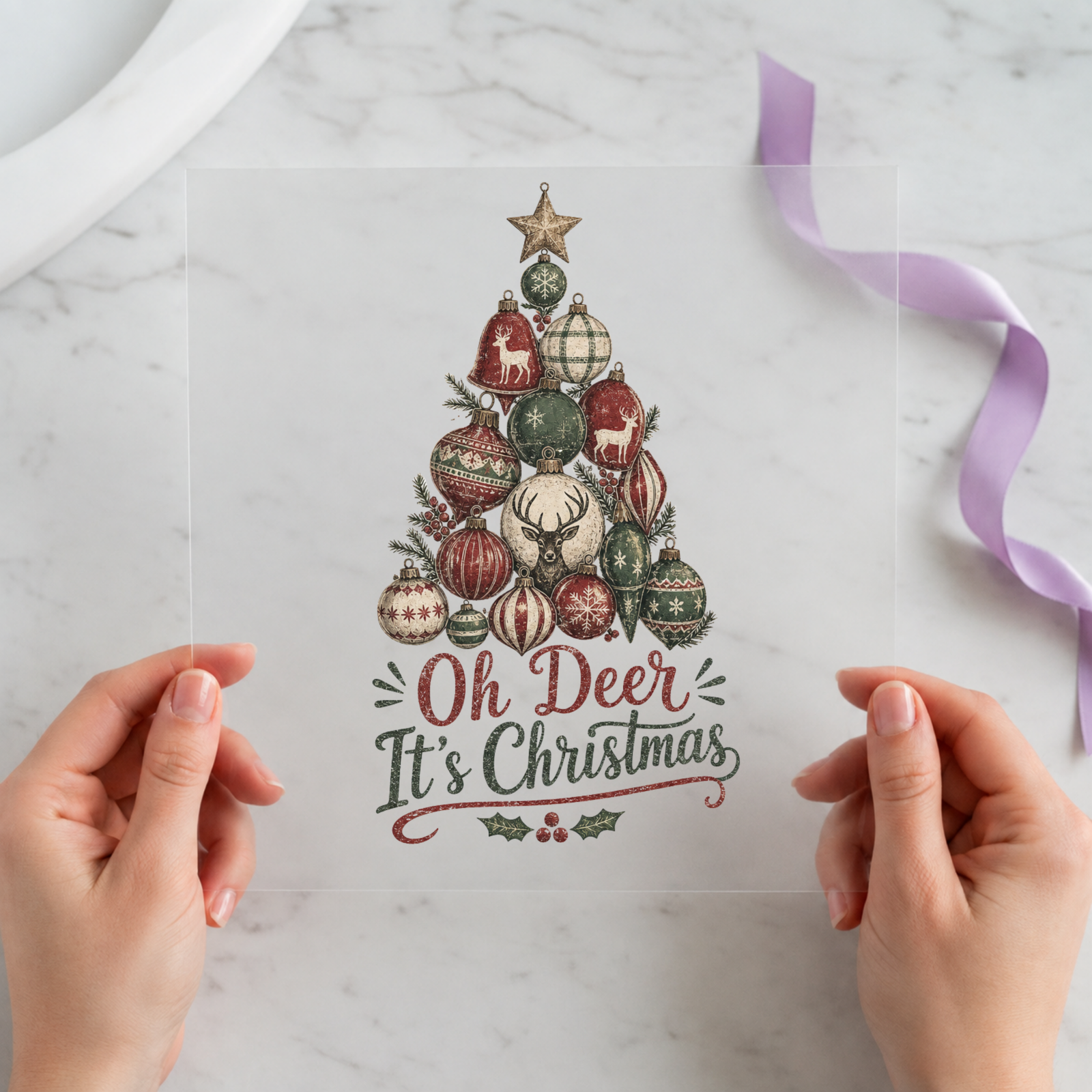 Oh Deer, It's Christmas Christmas DTF transfer design