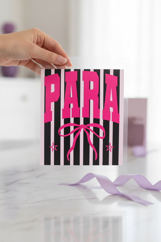 Para Bow Handmade individual product photo included in the Teacher & School Volume 2 five-pack DTF transfer bundle