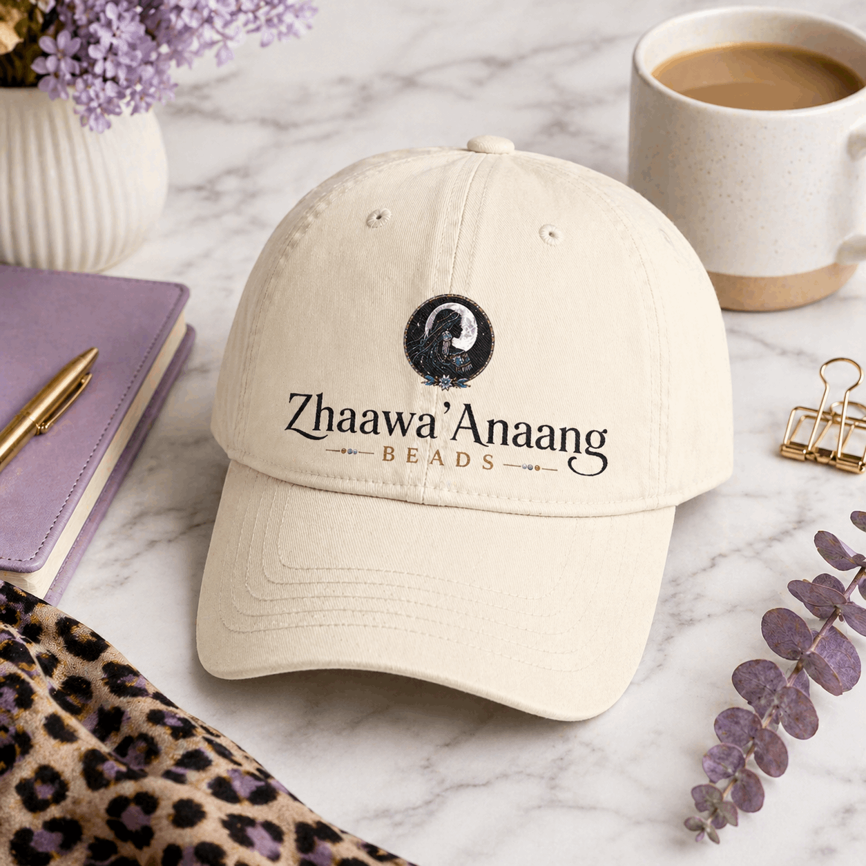 Custom women's boutique hat personalized with business logo for branding, promotions, and boutique merchandise