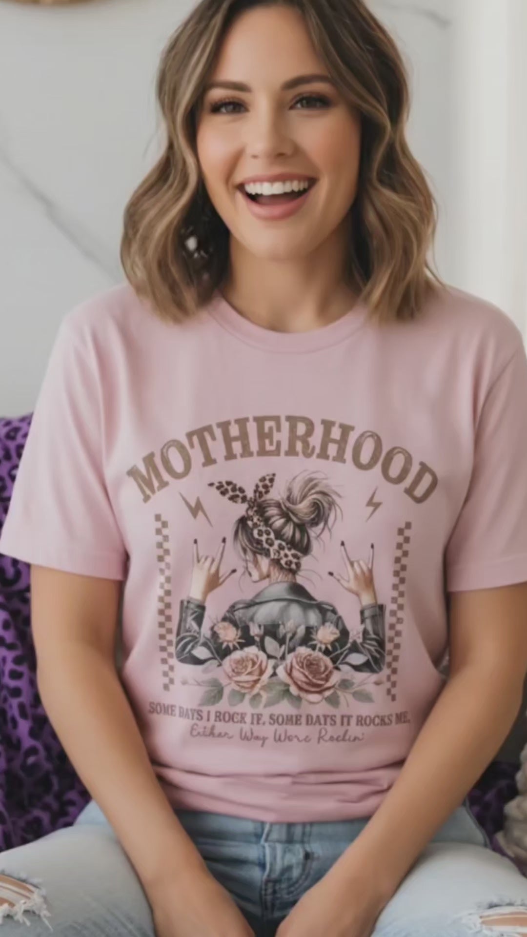 Motherhood Graphic Tee product video showing the design and details