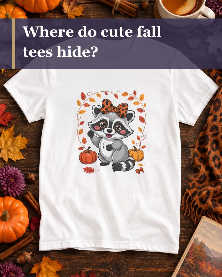 Short video of Cute Fall Raccoon T-Shirt | Leopard Bow Raccoon Pumpkin Tee | Fall Gift for Women