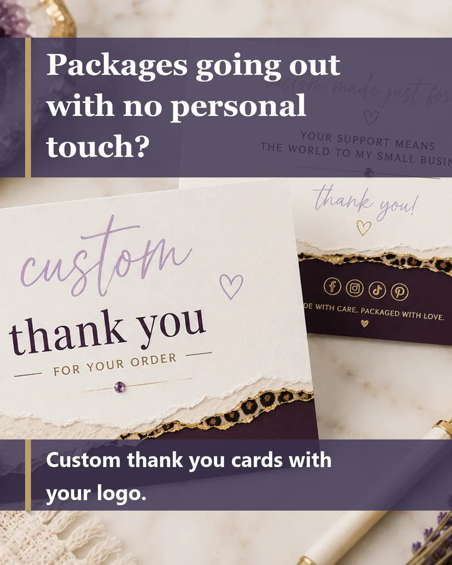 Short video of Custom Thank You Cards with Logo Branded Packaging Insert Cards