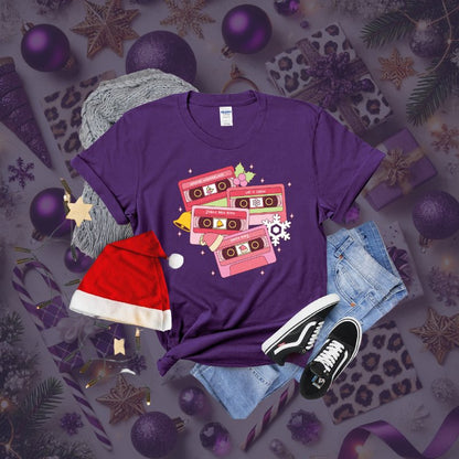 Retro Christmas Mix" Gildan T-Shirt - Purple & Black (S - 3XL) - Marie Gems