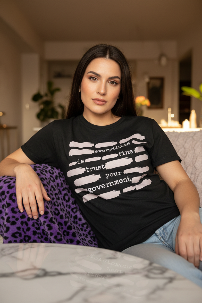 Trust Your Government Shirt shown in a styled product mockup