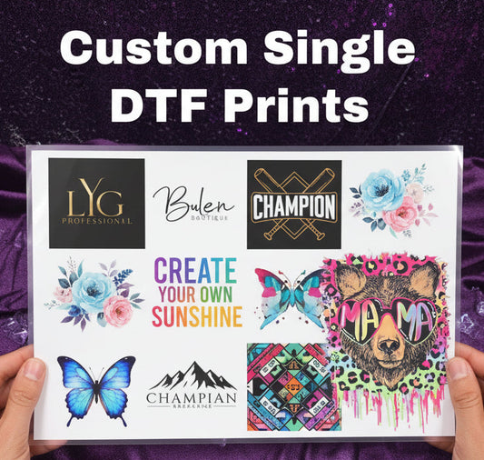 Custom DTF Transfers Your Design Our Professional Print Individual Sheets