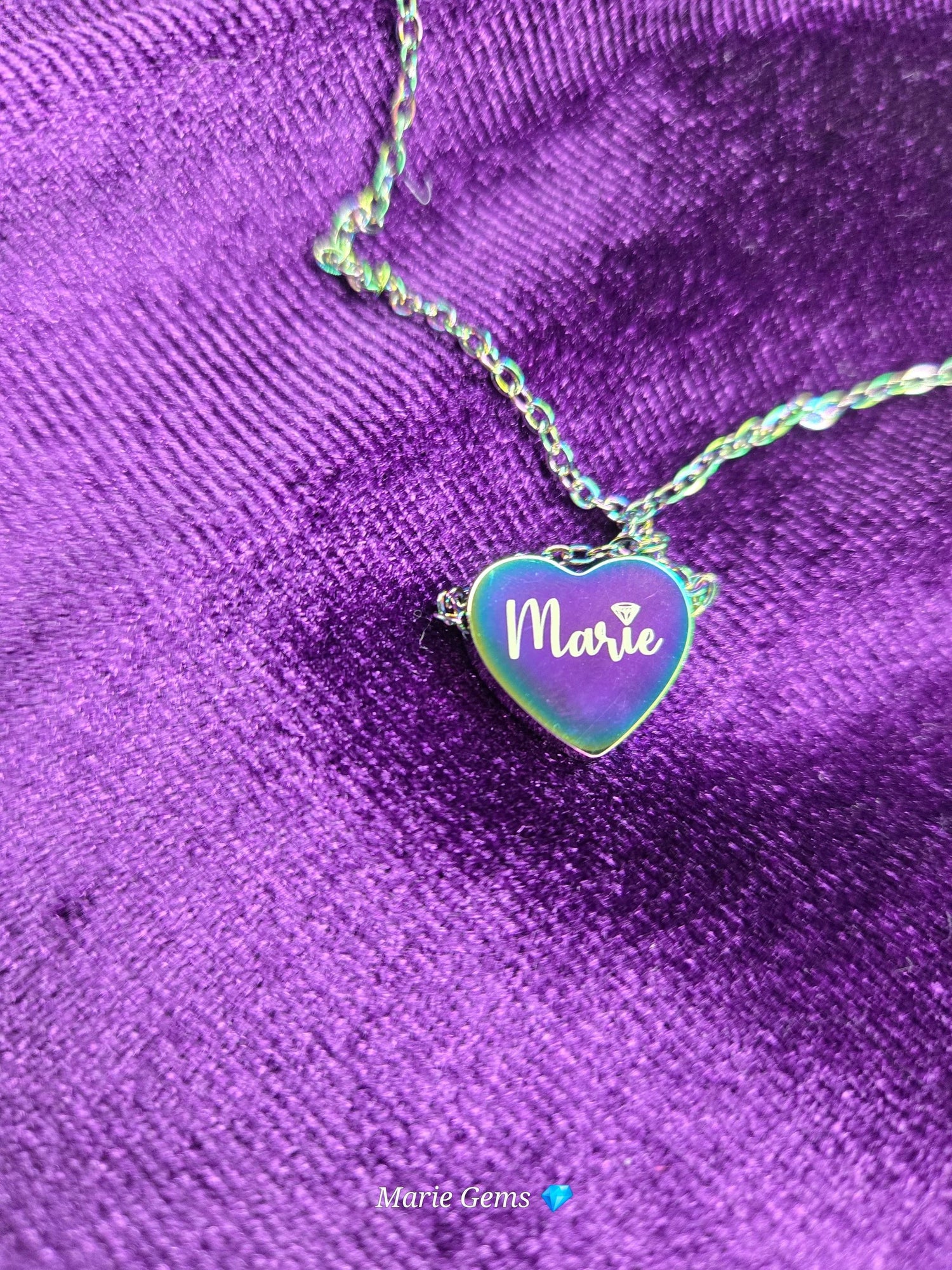 Engravable Heart Necklace — Personalized Name Pendant Gift by Printify