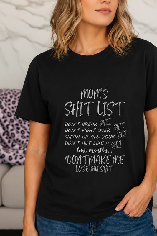 Funny Mom Shirt shown in a styled product mockup