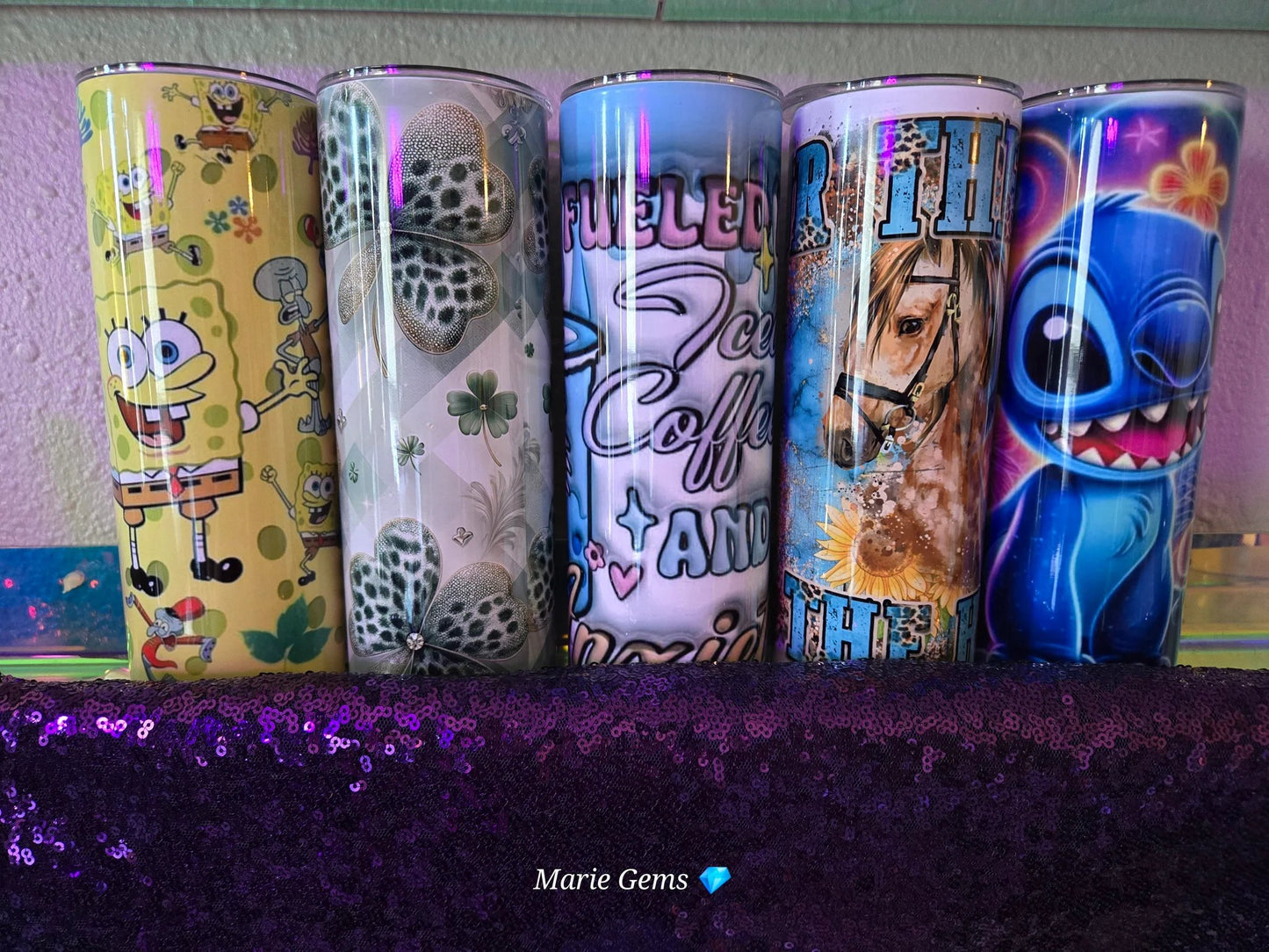 Cartoon Character 20oz Tumbler Animated Sea Life Travel Mug Nostalgic Yellow Gift for Fans and Kids by Marie Gems