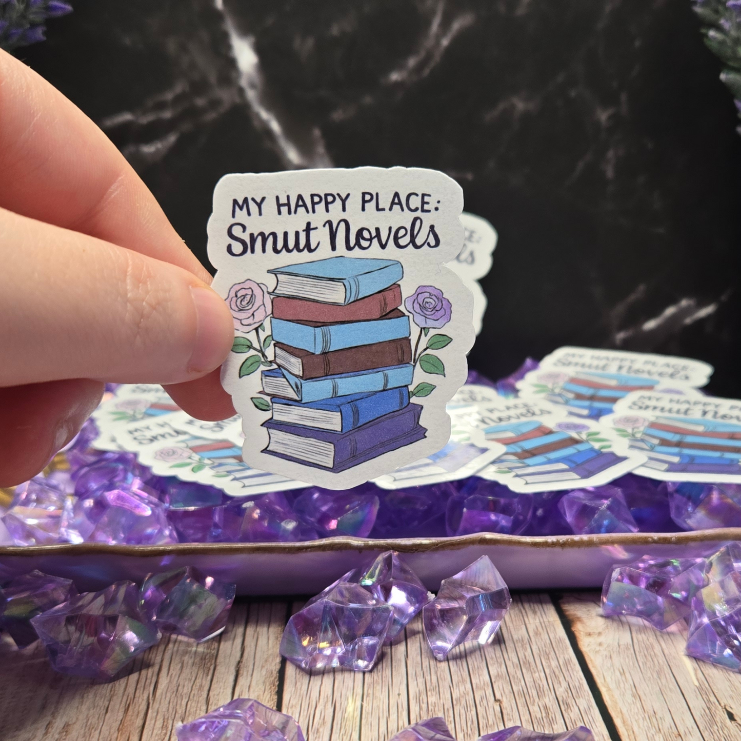 Smut Novels Sticker for Book Lovers | My Happy Place Decal for Laptops, Water Bottles & More | Unique Bookish Gift Idea