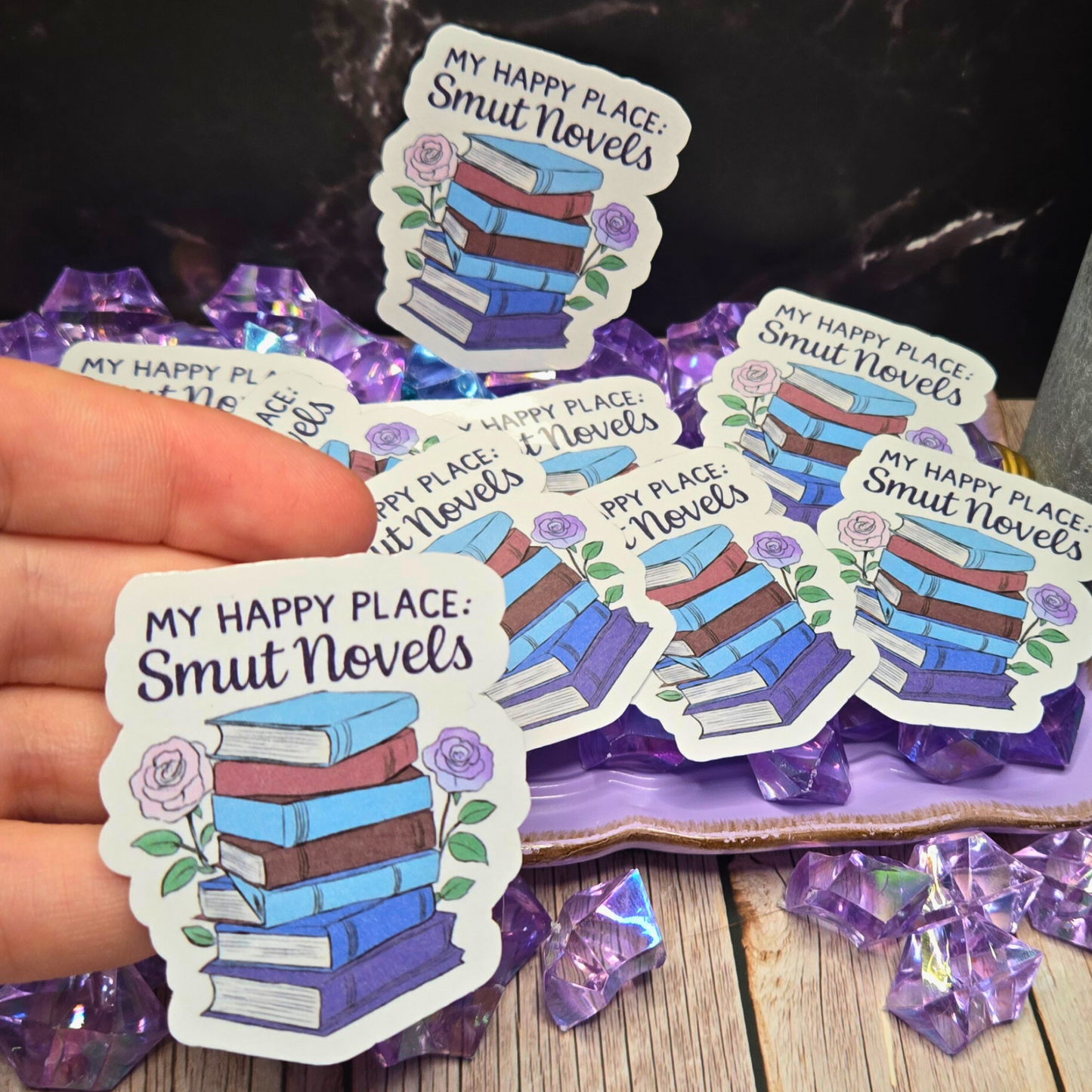 Smut Novels Sticker for Book Lovers | My Happy Place Decal for Laptops, Water Bottles & More | Unique Bookish Gift Idea