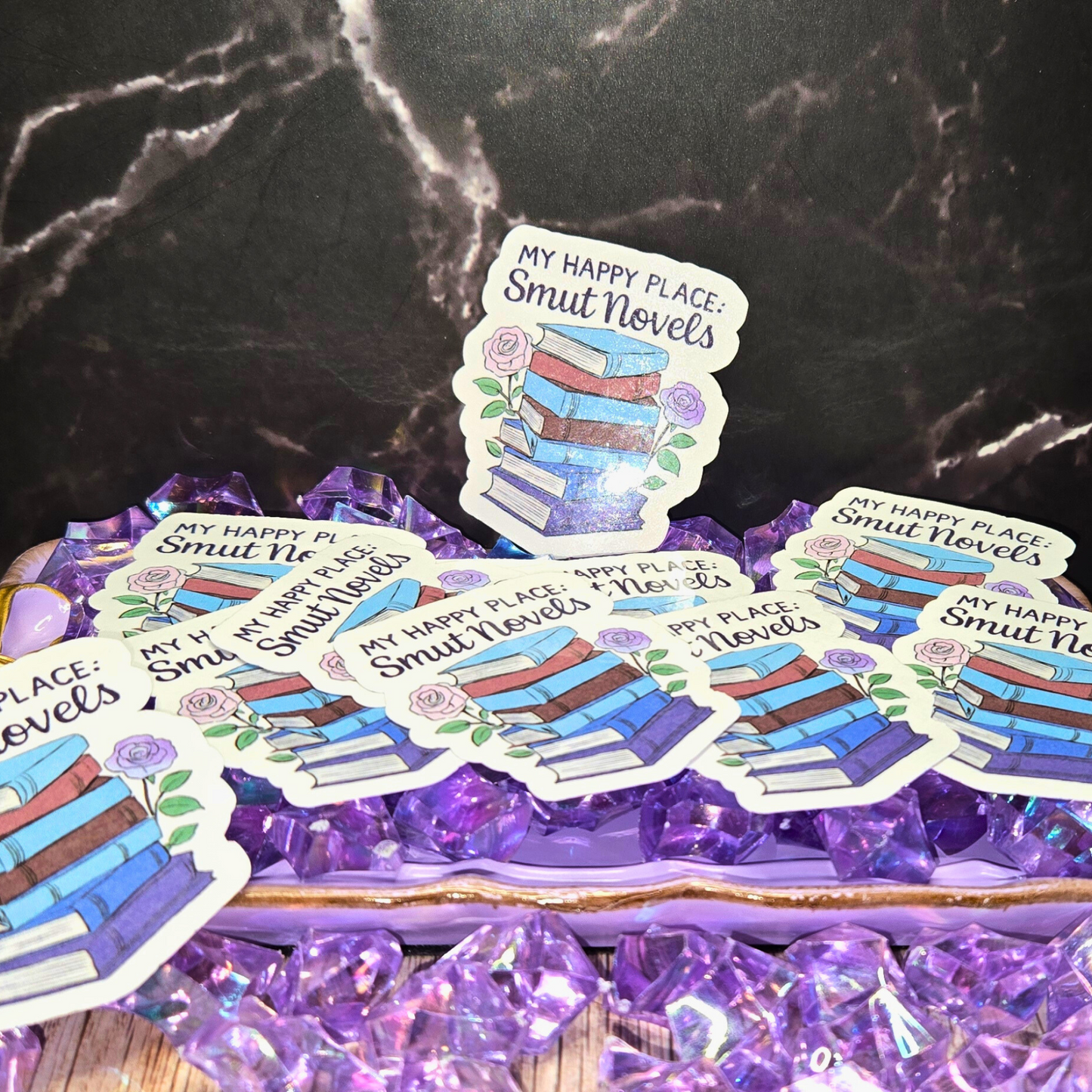 Smut Novels Sticker for Book Lovers | My Happy Place Decal for Laptops, Water Bottles & More | Unique Bookish Gift Idea