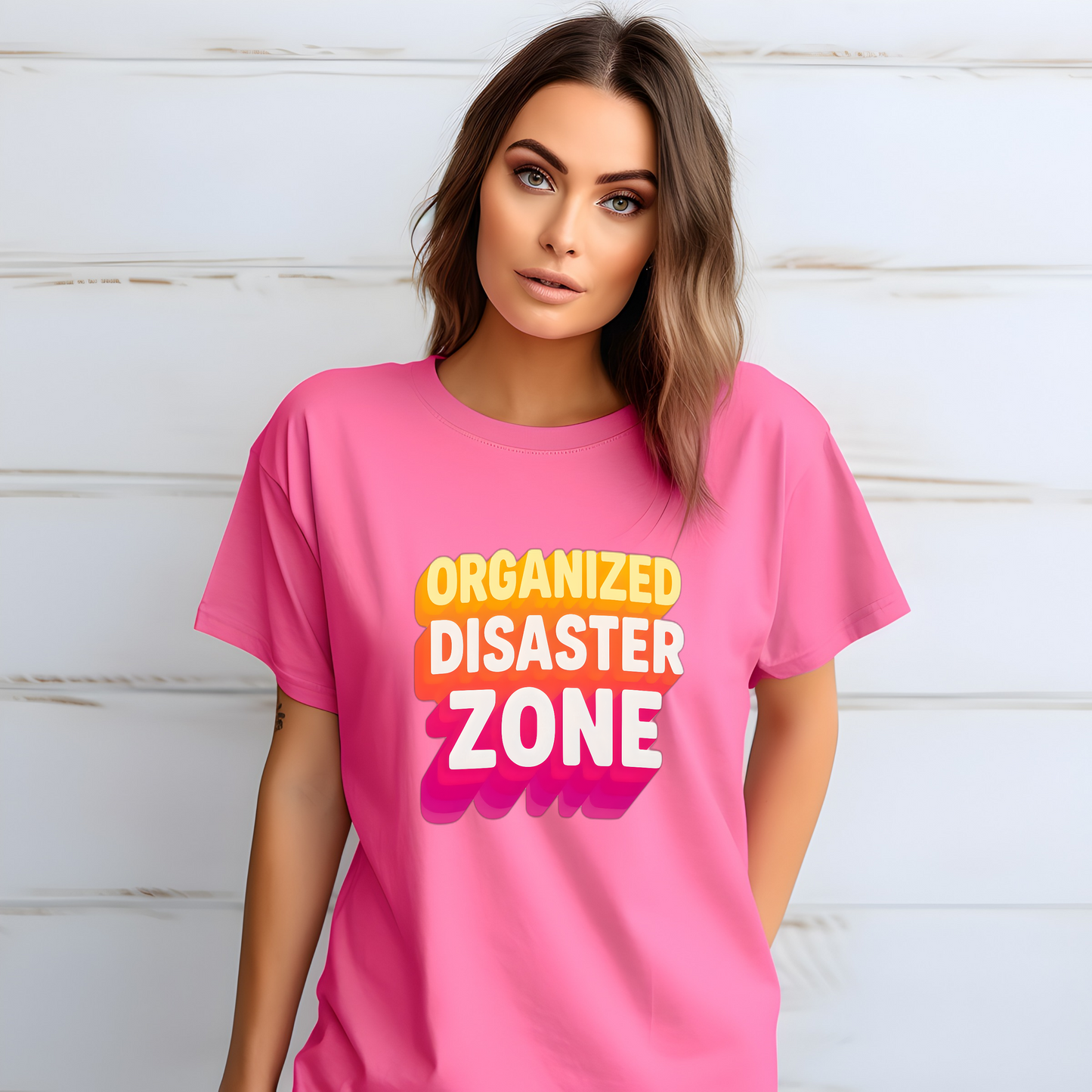 Organized Disaster Zone Funny Mom T-Shirt, Chaotic Life Tee, Sarcastic Tee, Messy Buns, Mom Life, Comfort Colors Shirt