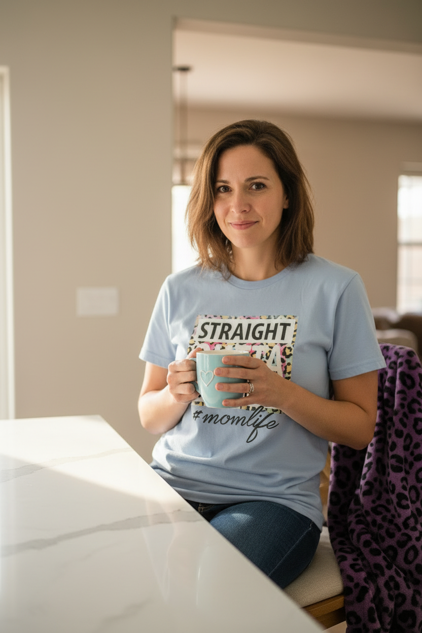 Straight Outta Patience Shirt – Funny Mom Life Graphic Tee – product image