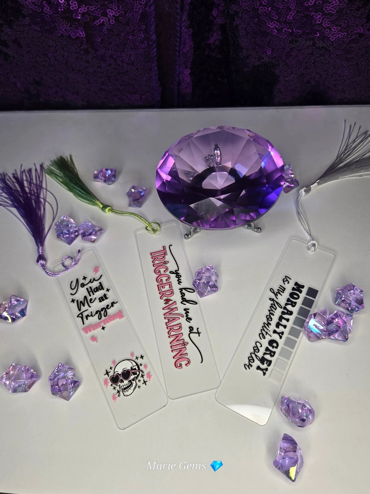 Mystery 3 Pack Spicy Acrylic Bookmark Bundle For Romance Readers Gift Set Premium Quality by Marie Gems