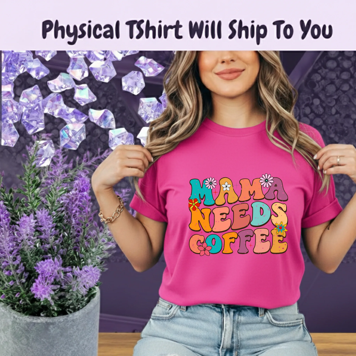 Mama Needs Coffee T Shirt Retro Groovy Graphic Tee For Moms Who Power Through Mornings by Marie Gems