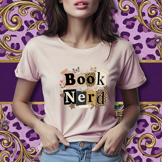 Book Nerd T-Shirt — Vintage Collage Reading Graphic Tee by Marie Gems