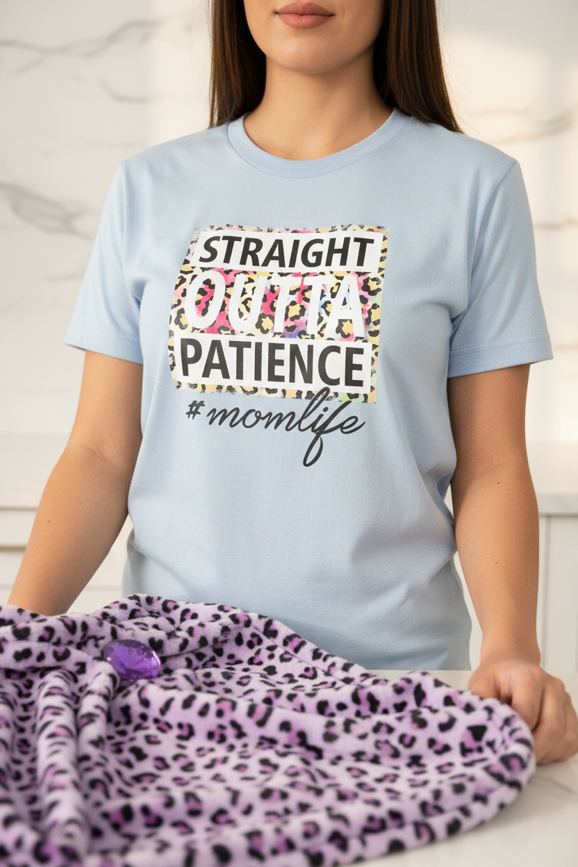 Straight Outta Patience Shirt shown in a styled product mockup