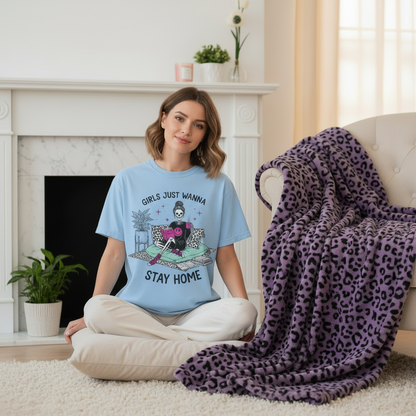 Stay Home Shirt for Introverts Unisex Graphic T-Shirt showing stay home shirt for introverts artwork with unique graphic apparel, cute graphic shirts, made to order