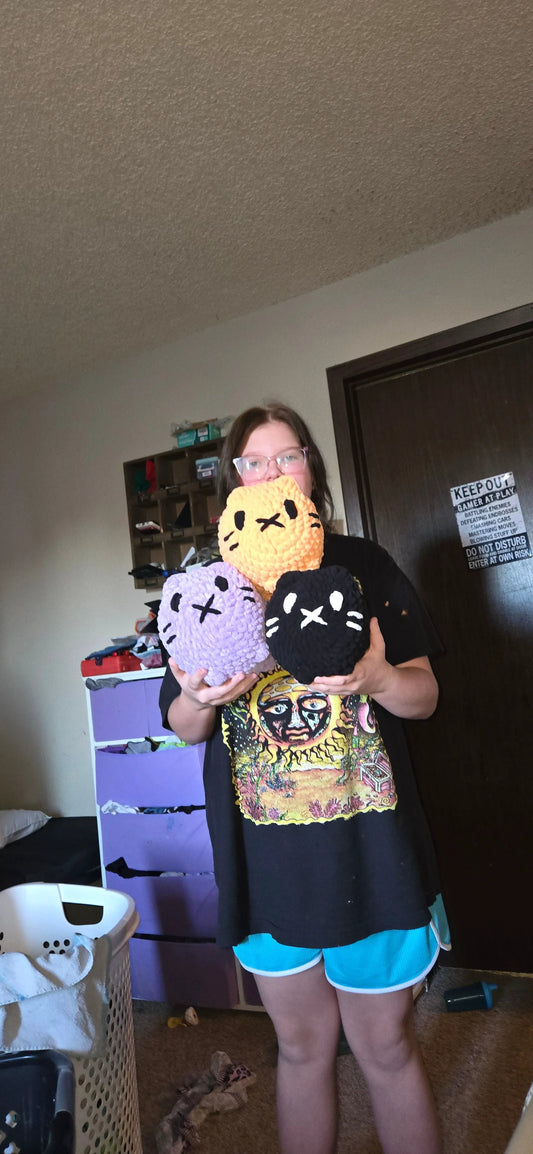 Handmade Plushie Crochet Cat Toy For Kids Cuddle Companion Ideal Gift Soft Cat Plush For All Ages by Marie Gems