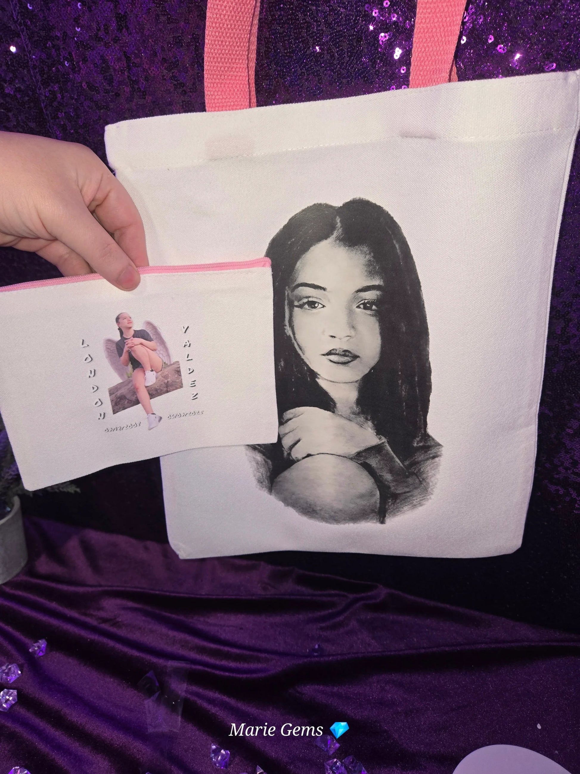 Justice for London Totebag & Mini Bag Bundle – One-of-a-Kind Handmade Set by Marie Gems