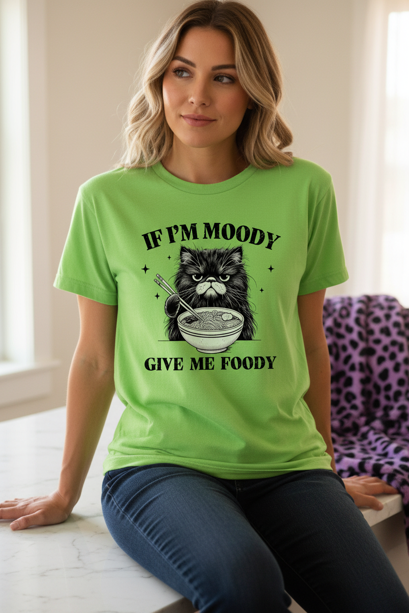 Cat Ramen Shirt shown in a casual lifestyle mockup