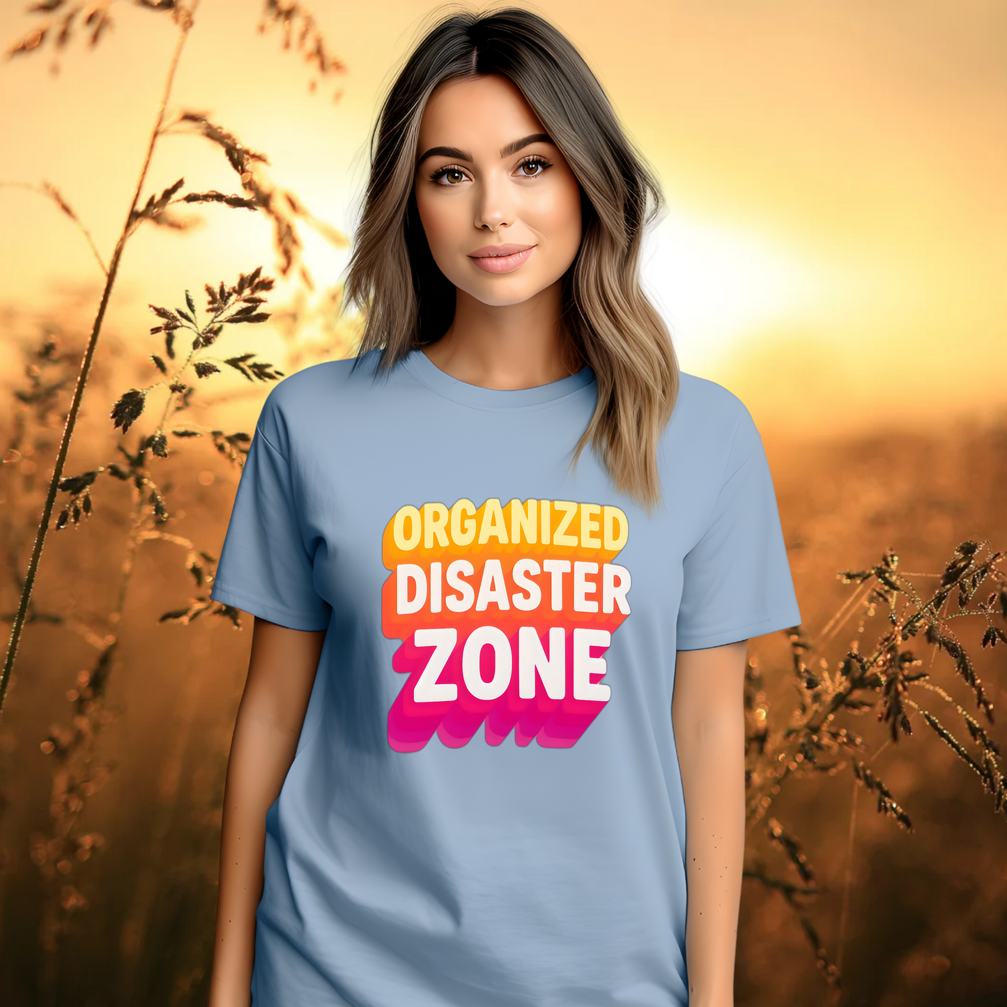 Organized Disaster Zone Funny Mom T-Shirt, Chaotic Life Tee, Sarcastic Tee, Messy Buns, Mom Life, Comfort Colors Shirt