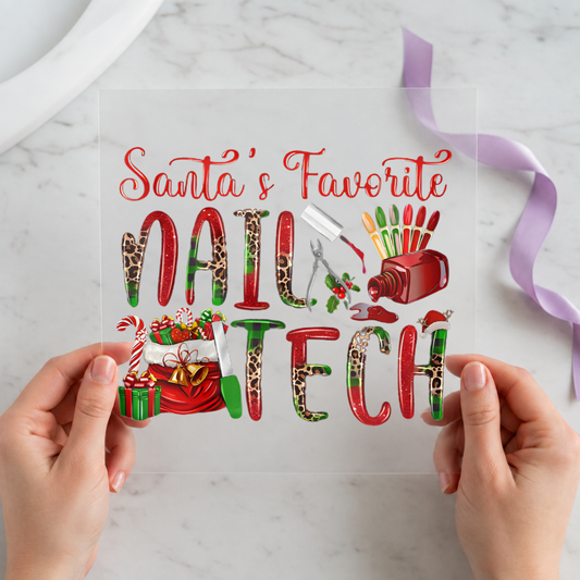 Santa's Favorite Nail Current individual product photo included in the Christmas Curated Mix 8 five-pack DTF transfer bundle