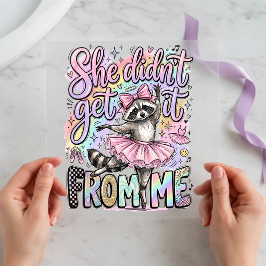 She Didn't Get It From Current individual product photo included in the Funny Cat Curated Mix 3 five-pack DTF transfer bundle