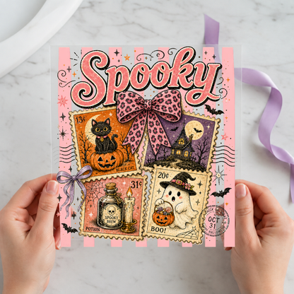 Spooky Coquette Bow Collage individual product photo included in the Halloween Volume 11 five-pack DTF transfer bundle