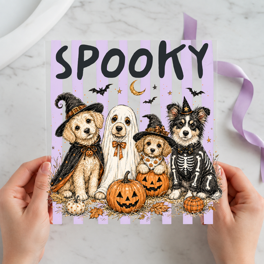 Spooky Dogs Halloween Crew individual product photo included in the Halloween Pet Volume 2 five-pack DTF transfer bundle