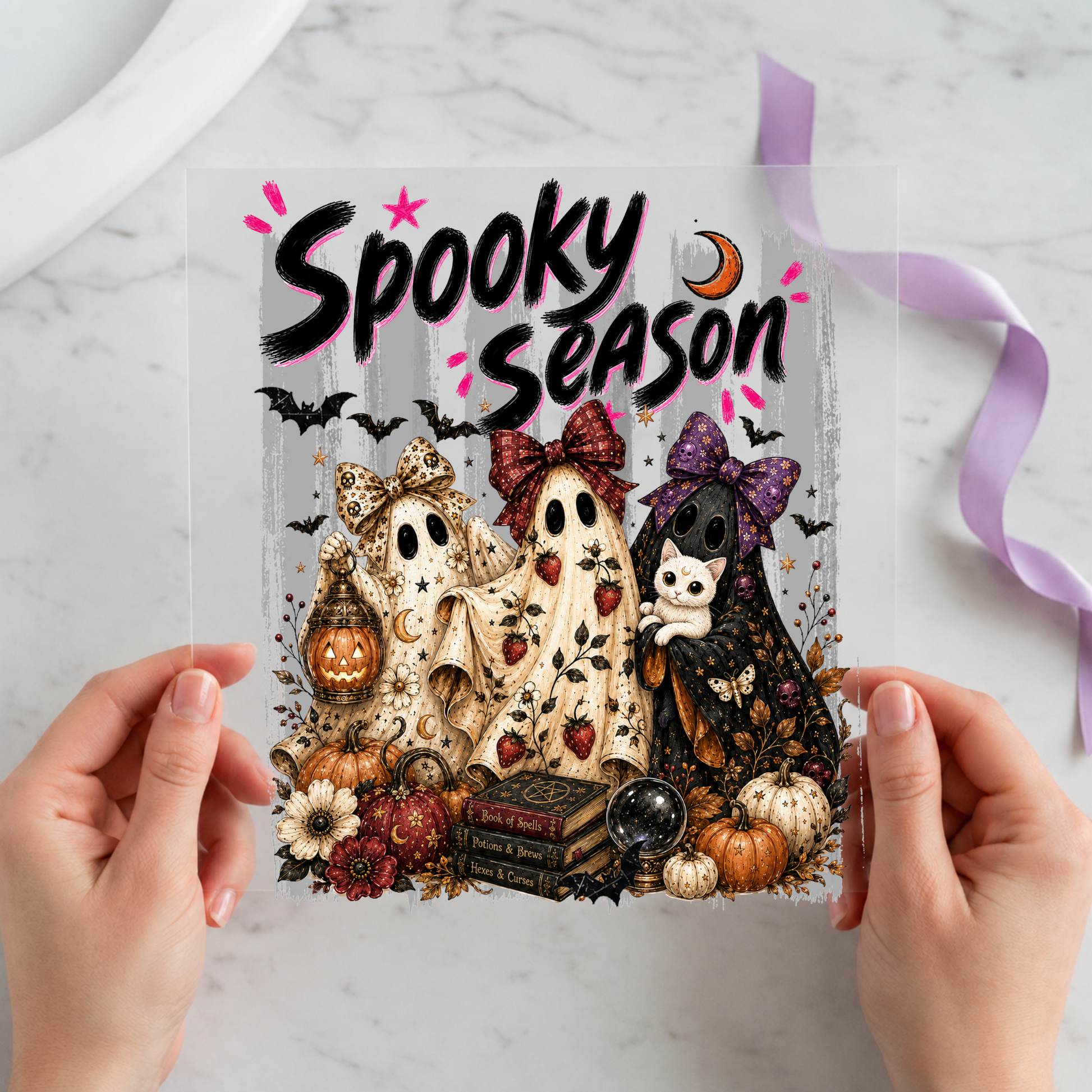 Spooky Season Halloween Cats individual product photo included in the Halloween Volume 7 five-pack DTF transfer bundle