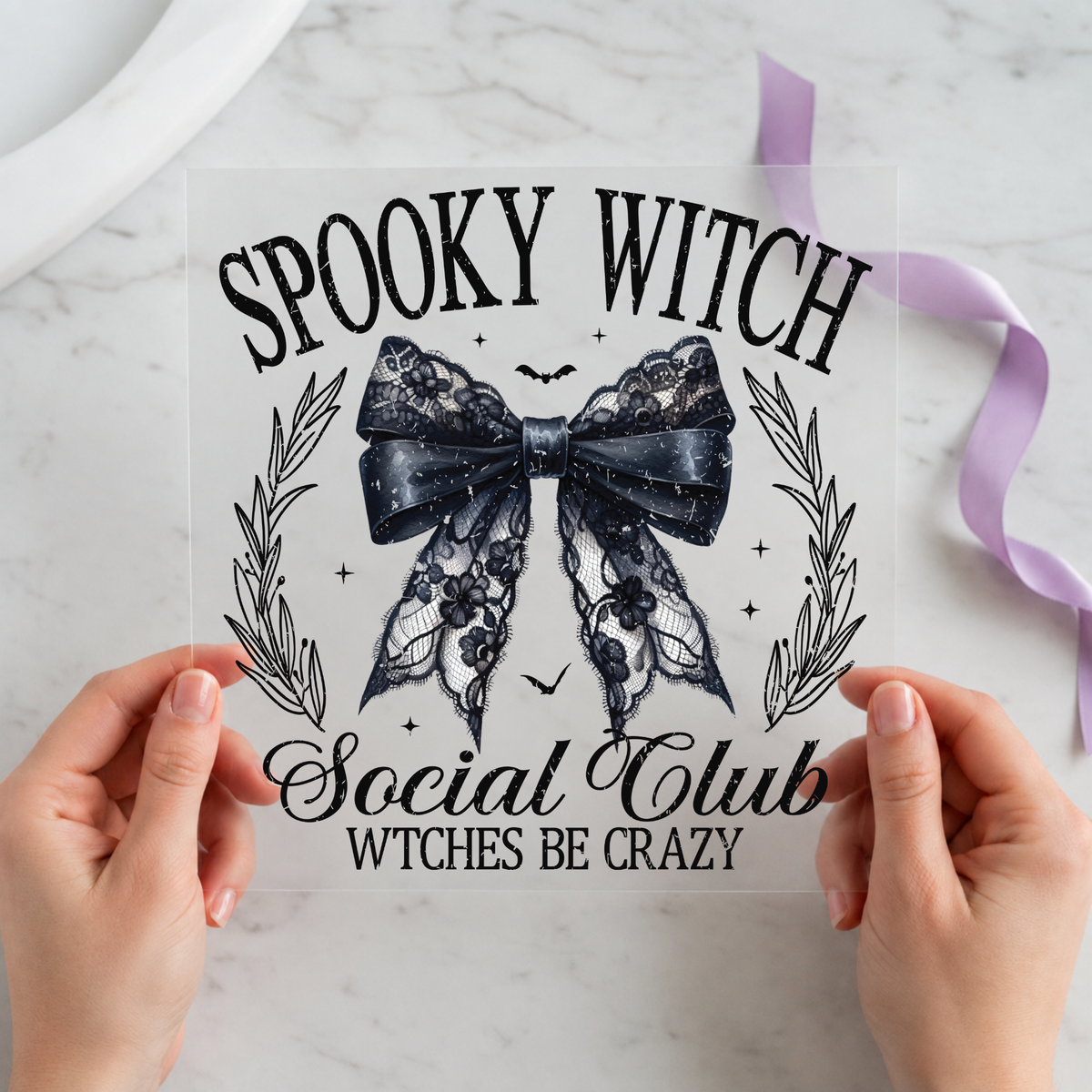 Spooky Witch Social Club individual product photo included in the Halloween Volume 15 five-pack DTF transfer bundle