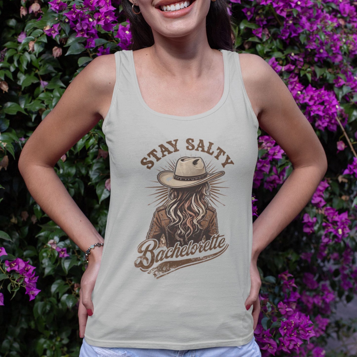 Stay Salty Tank for Bachelorette, Cowgirl Bachelorette, Western Design, Bachelorette Tanks, Country Bachelorette, Cowgirl Tee - Marie Gems