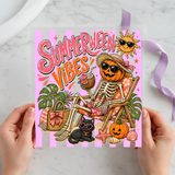 Summerween Vibes Skeleton individual product photo included in the Halloween Volume 13 five-pack DTF transfer bundle