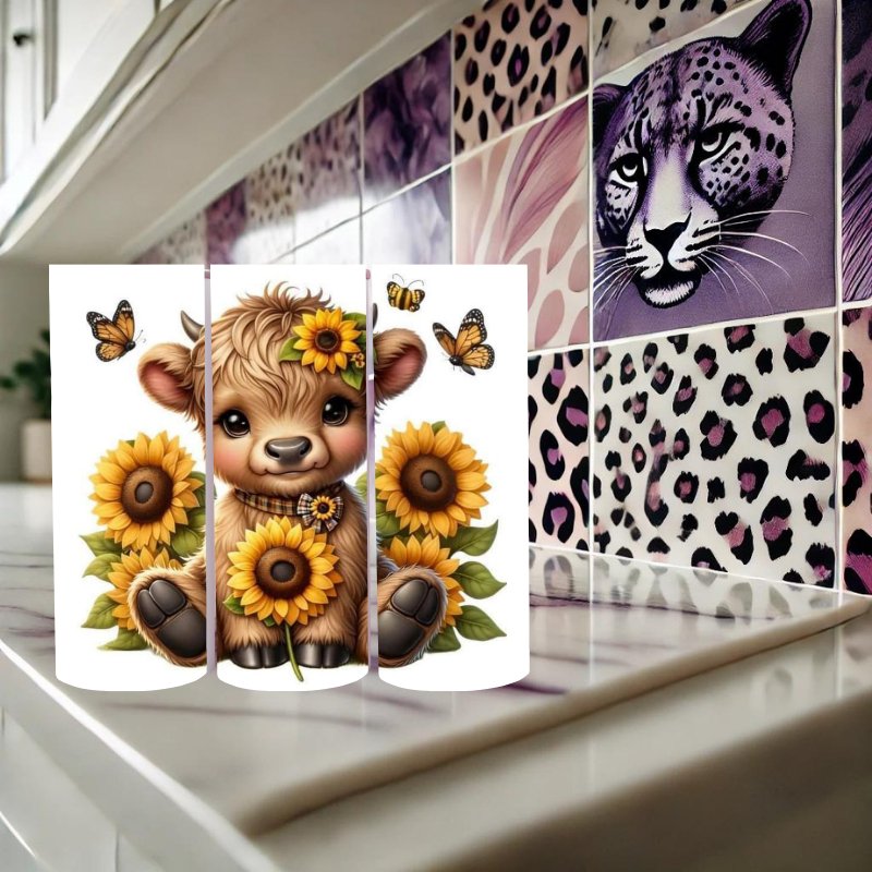 Sunflower Baby Cow 20 oz Tumbler - Marie Gems