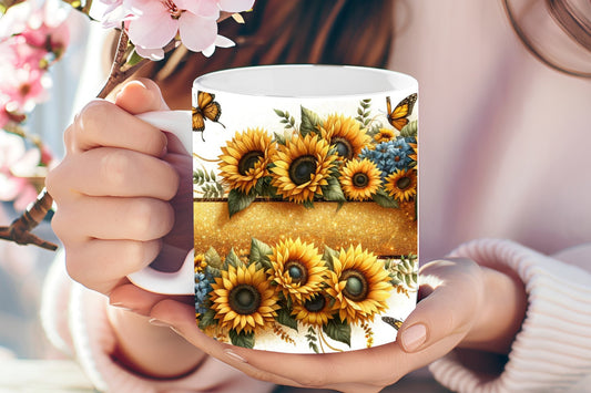 Sunflower Coffee Mug 15 oz | Wichita KS - Marie Gems