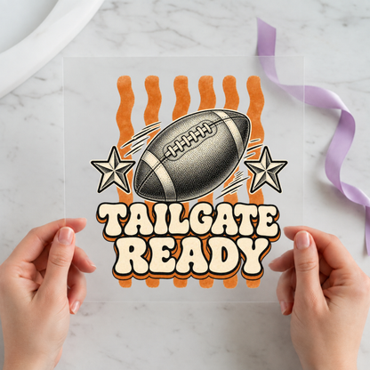 Tailgate Ready Football individual product photo included in the Game Day Sports Mom five-pack DTF transfer bundle