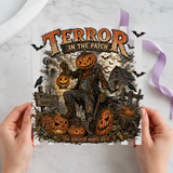 Terror in the Patch Scarecrow individual product photo included in the Spooky Country Animal Volume 2 five-pack DTF transfer bundle
