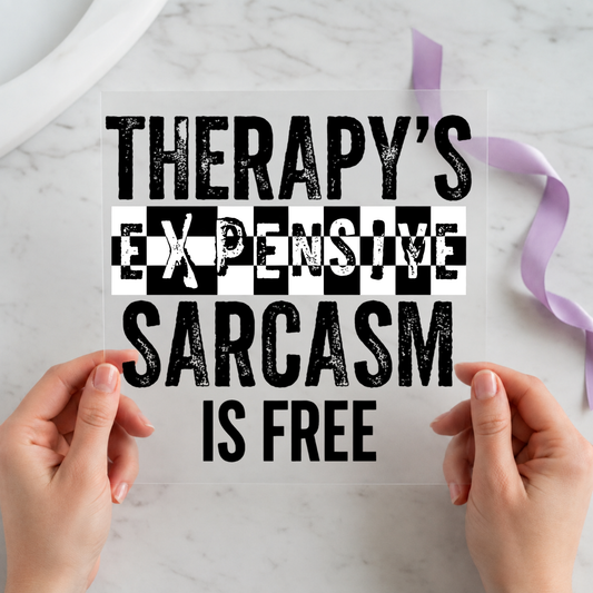Therapy Is Expensive Current individual product photo included in the Funny & Relatable Volume 3 five-pack DTF transfer bundle
