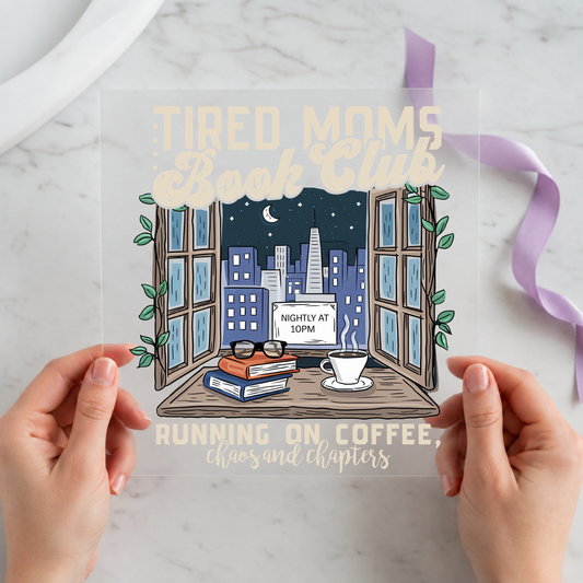 Tired Moms Society Running on individual product photo included in the Mom Life Volume 1 five-pack DTF transfer bundle