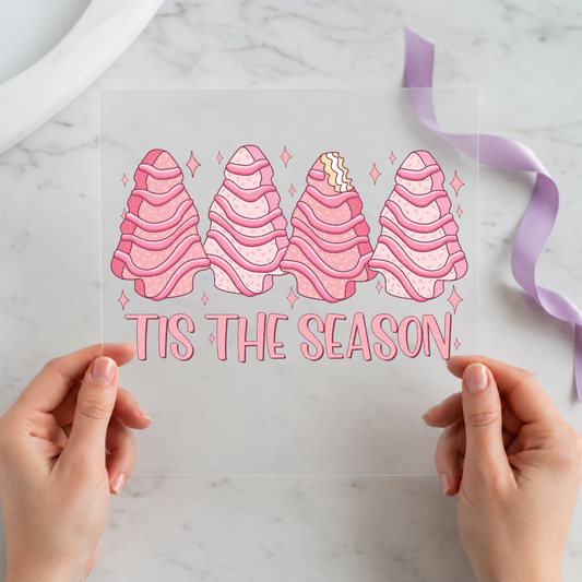 Tis the Season Pink Christmas individual product photo included in the Christmas Volume 2 five-pack DTF transfer bundle