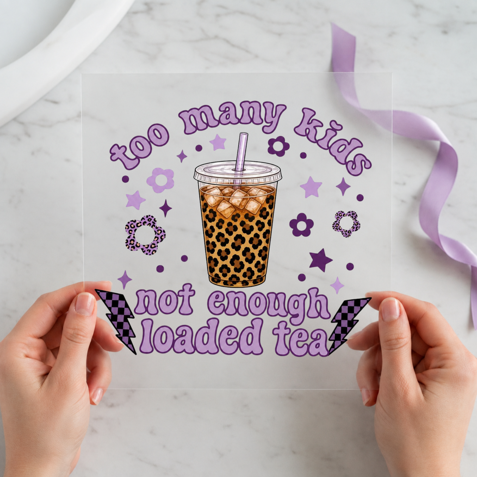 Too Many Kids Not Enough Loaded Tea Christmas DTF transfer design
