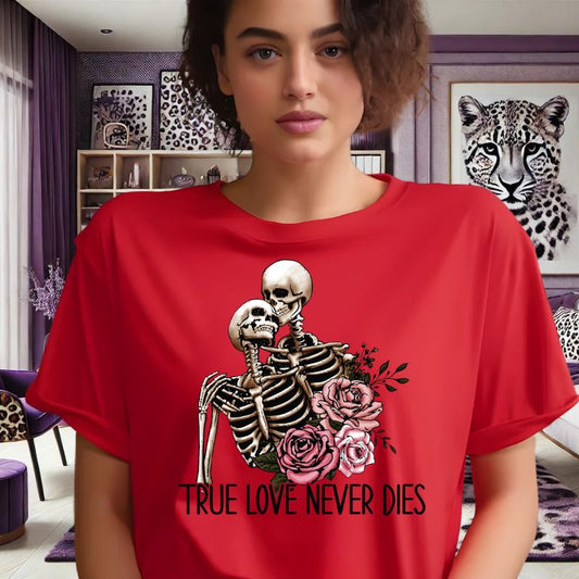 True Love Never Dies - Red Unisex T-Shirt (S - 5XL) - Valentine's Day Collection - Marie Gems