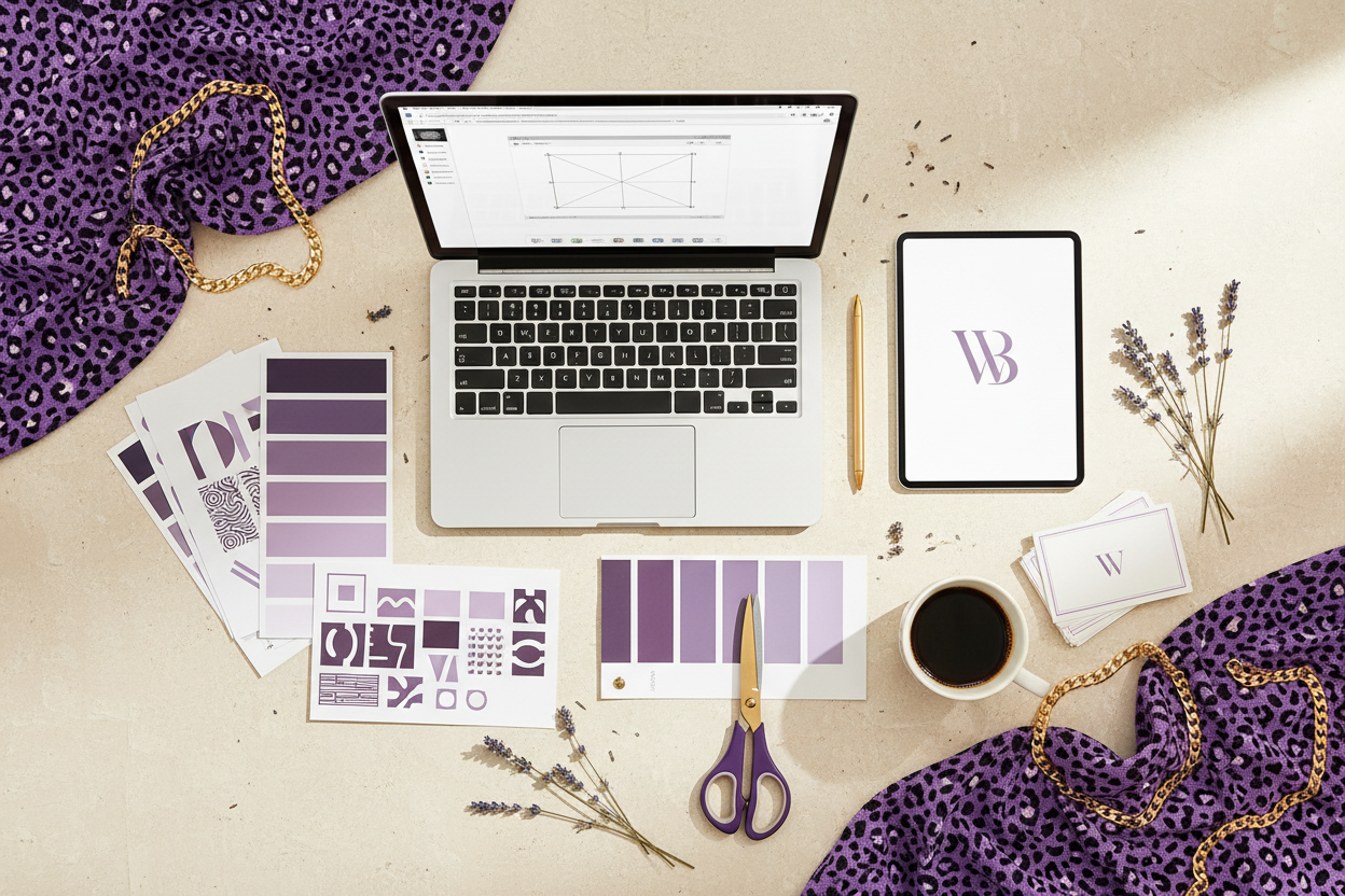 Web design and branding flatlay