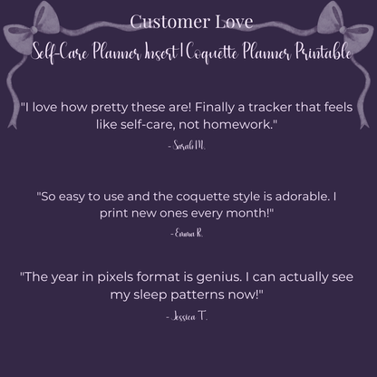 Wellness Tracker Bundle Printable – 9 Coquette Self-Care Planner Pages – product image