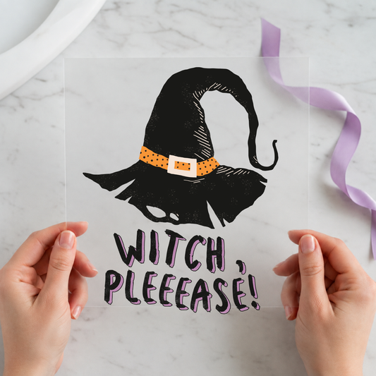 Witch Please Hat individual product photo included in the Halloween Volume 8 five-pack DTF transfer bundle