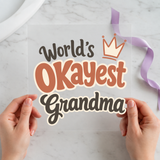 World's Okayest Grandma DTF transfer mockup