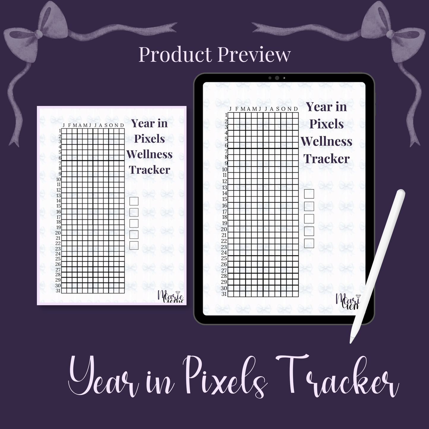 Wellness Tracker Bundle Printable | 9 Coquette Self-Care Planner Pages