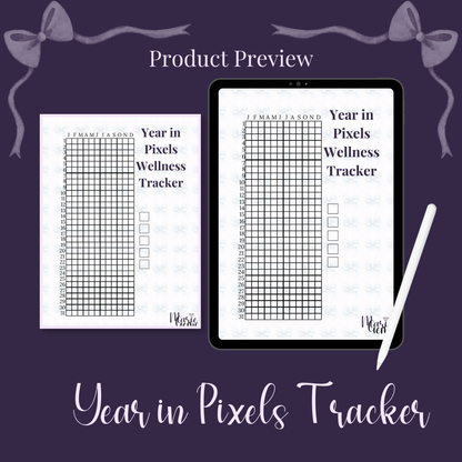Wellness Tracker Bundle Printable – 9 Coquette Self-Care Planner Pages – product image