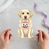 Yellow Lab Halloween Dog individual product photo included in the Halloween Pet Volume 1 five-pack DTF transfer bundle